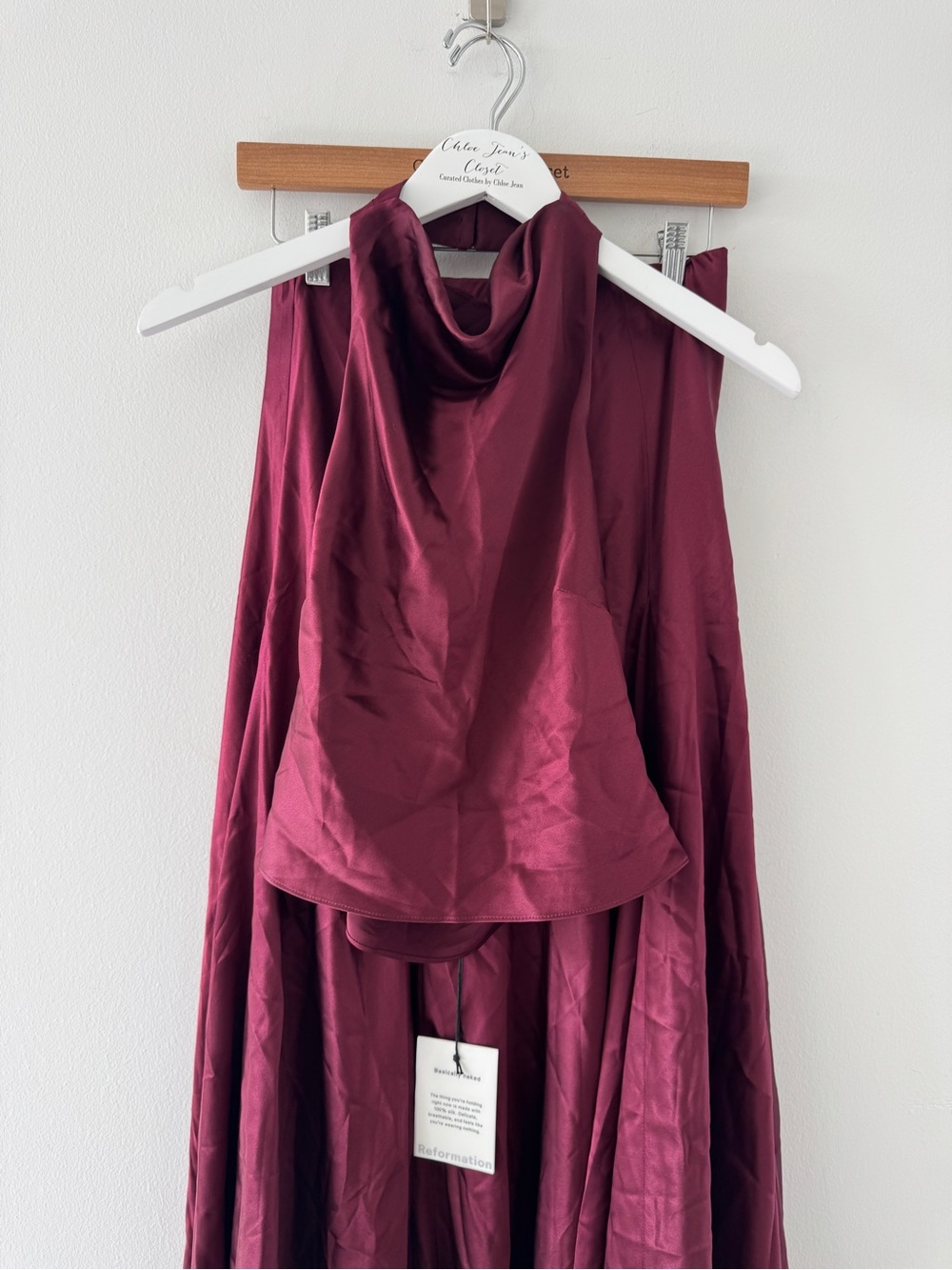 REFORMATION Sera Silk Set in Boysenberry 2 - Picture 5 of 8